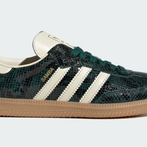 Women’s Adidas Samba OG – Cream White / Collegiate Green – Size 11 - Picture 3 of 10